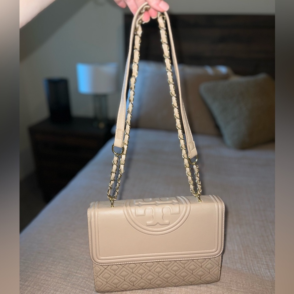 Cream and gold crossbody